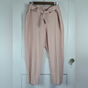 NWT Worthington Pink Tie Front Cropped Trousers 16